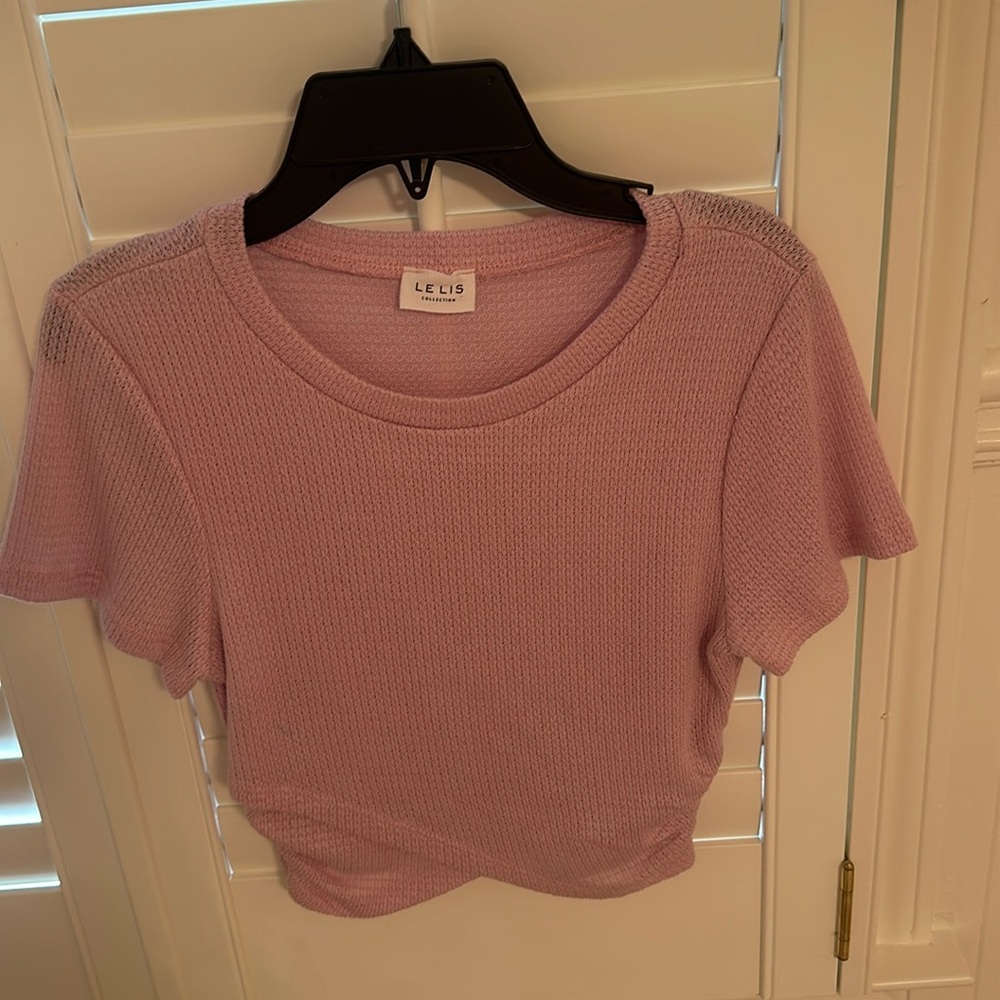Women’s Pink Knit Cross Top